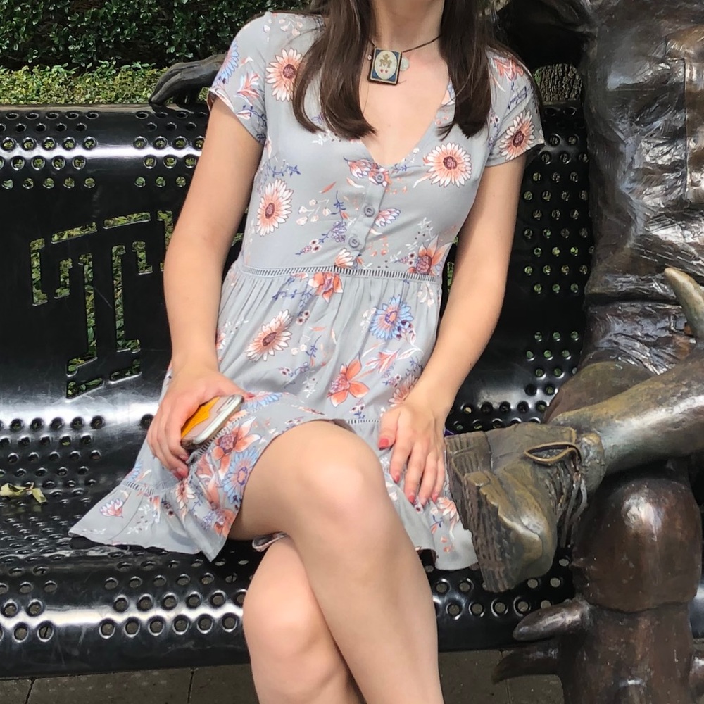 skylar + madison grey floral dress